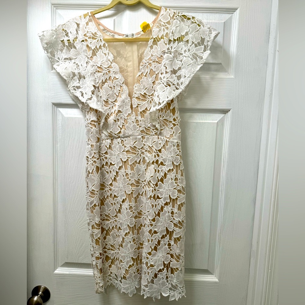 Soiéblue White Lace Embroidered Minidress (M)